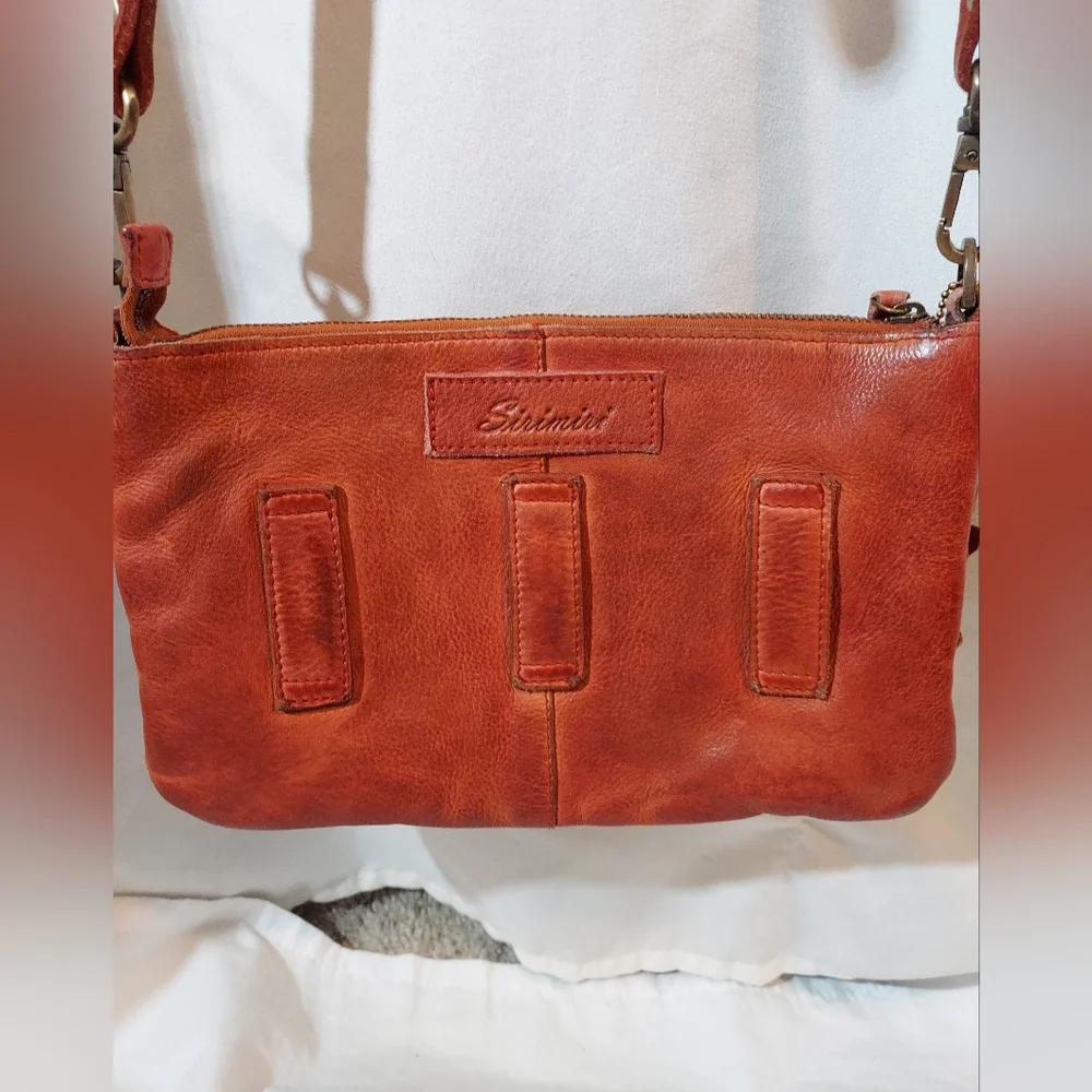 SirimiriDesigns Handwoven Braided Leather Crossbody Bag - Burnt Orange EUC